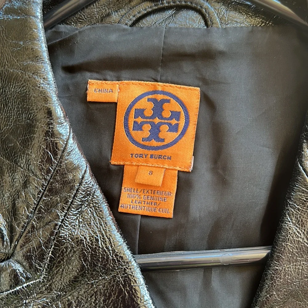 Perfect condition Tory Burch Leather crop jacket - Picture 3 of 11
